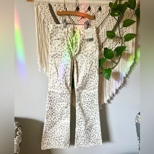 Gap Gold Heart Print Flare Jeans size 12